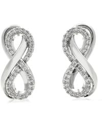 Swarovski - Hyperbola Stud Earrings, Infinity, Rhodium Plated - Lyst