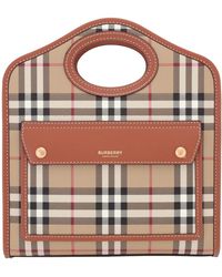 Burberry - Ladies Briar Check And Leather Mini Pocket Bag - Lyst