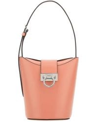 Ferragamo - Trifolio Logo Engraved Shoulder Bag - Lyst