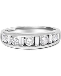 Haus of Brilliance - 14K Alternating 1.0 Cttw Round And Baguette Diamond Channel Band Ring - Lyst