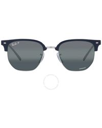 Ray-Ban - New Clubmaster Polarized Mirrored Irregular Sunglasses Rb4416 6656g6 53 - Lyst