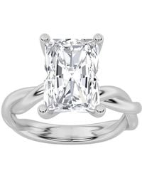Mure And Co - 2Ctw Radiant Shaped Lab Grown Diamond (F/Vs) Twisted Shank Solitaire Engagement Ring - Lyst