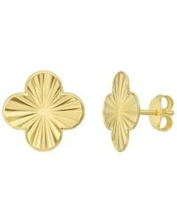 Kylie Harper - Ladies 14K Thin Diamond-Cut Radiating Clover Stud Earrings - Lyst