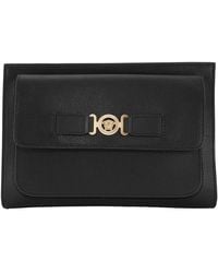 Versace - Medusa Plaque Calf Leather Clutch Bag - Lyst