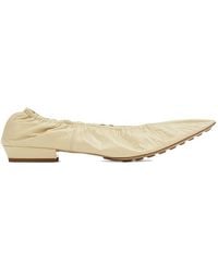 Bottega Veneta - Pointed-Toe Leather Flat Pumps - Lyst