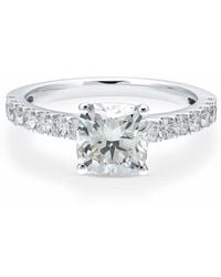 Brilliant Diamond - 2 1/2 Carat Cushion Lab Grown Diamond Engagement Ring - Lyst
