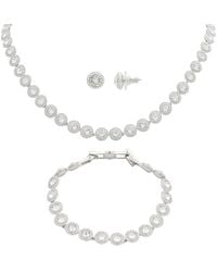 Swarovski - Ladies Angelic Rhodium Plated Round Cut Set - Lyst
