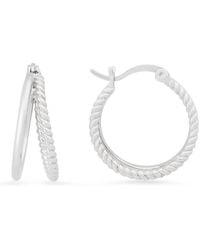 Kylie Harper - Sterling Twisted Rope Double Hoop Earrings - Lyst