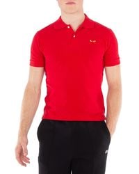 COMME DES GARÇONS PLAY - Embroidered Heart Polo Shirt - Lyst