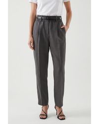 Brunello Cucinelli - Dark Linen Blend Trousers, Brand Size 44 (Us - Lyst