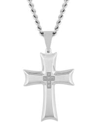 Robert Alton - 1/20 Ctw Celtic Stainless Steel Cross Pendant With Diamonds - Lyst