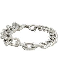 Swarovski - Rhodium Plated Pave Dextera Bracelet, Size Medium - Lyst