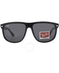 Ray-Ban - Boyfriend Dark Grey Square Sunglasses Rb4147 601/87 60 - Lyst