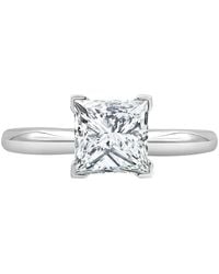 Brilliant Diamond - 1.00 Caratt 14K Princess Cut Lab Grown Diamond Solitaire Engagement Ring For -Color/Clarity-Ijvs - Lyst