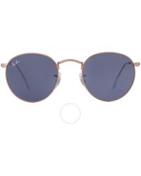 Ray-Ban - Round Metal Blue Sunglasses Rb3447 9202r5 47 - Lyst