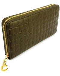 Celine Quilted Calfskin Zipped Wallet - Multicolor