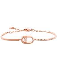 Swarovski - Rose-Tone Plated Sparkling Dance Oval Shape Bracelet - Lyst