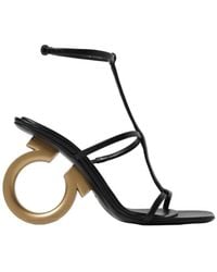 Ferragamo - Ladies Nappa Elina Gancini Sandals - Lyst