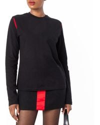 Ferragamo - Ferragamo Stripe Print Long-Sleeved Cotton T-Shirt - Lyst