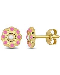 Amour - And Enamel Flower Stud Earrings - Lyst