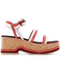 Ferragamo - 75Mm Mysen Wedge Sandals - Lyst