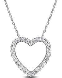 Created Forever - 1 Ct Tw Lab-Grown Diamond Open Heart Pendant With Chain - Lyst