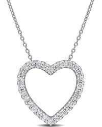 Created Forever - 1 Ct Tw Lab-Grown Diamond Open Heart Pendant With Chain - Lyst