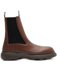 Burberry - Creeper Leather Chelsea Boots, Brand Size 43.5 (Us - Lyst
