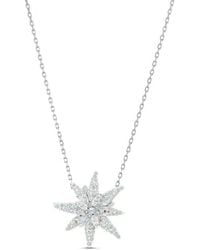 Swarovski - Edelweiss Pendant Rhodium Plated Necklace - Lyst