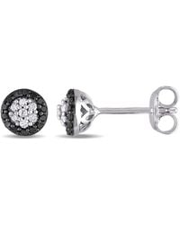 Amour - 1/4 Ct Tw And Diamond Cluster Stud Earrings - Lyst