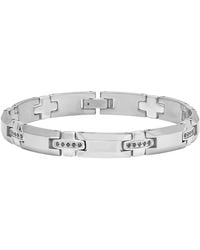 Robert Alton - 3/8Ctw Diamond Tungsten And Stainless Steel High Polish Link Bracelet - Lyst