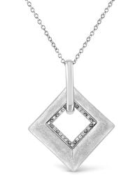 Haus of Brilliance - .925 Sterling Silver Pave-set Diamond Accent Kite Shape 18'' Pendant Necklace - Lyst