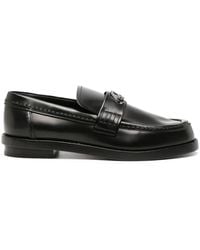 McQueen - Seal-Plaque Leather Loafers, Brand Size 37 Us - Lyst