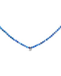 Haus of Brilliance - Sterling Diamond Accent Lapis Bead Station Necklace - Lyst