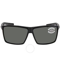 Costa Del Mar - Rincon Grey Polarized Glass Rectangular Sunglasses Rin 11 ogglp 63 - Lyst
