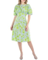 Marni - Gathered Poplin Midi Dress - Lyst