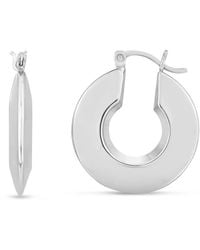 Tresorra - Sterling Small Puffed Round Hoop Earrings - Lyst