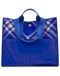 Burberry - Check Jacquard Woven Shopper Tote - Lyst