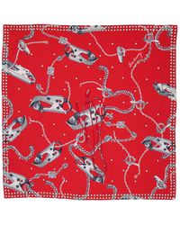 Burberry - Knight Hardware Print Silk Scarf - Lyst