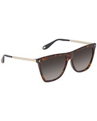 Givenchy Star Brown Shaded Flat Top Ladies Sunglasses -86ha-58