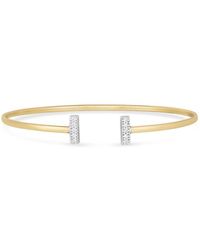 Tresorra - 14K Diamond Tee Bar Bangle Bracelet - Lyst