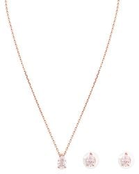 Swarovski - Rose Rhodium Plated Attract Earring And Necklace Set - Lyst