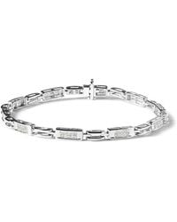 Haus of Brilliance - 14K 1.0 Cttw Invisible Set Princess Cut Diamond Alternating Station And Link Tennis Bracelet (I-J Color, I1-I2 Clarity) - Lyst