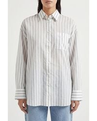 Brunello Cucinelli - Striped Oversized Shirt - Lyst