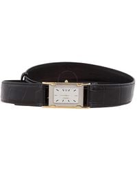 Burberry - Faux Watch Detail Leather Belt - Lyst