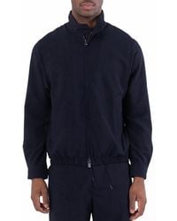 Emporio Armani - Nylon Seersucker Blouson Jacket, Brand Size 48 Us - Lyst