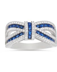 Kylie Harper - Sterling Sapphire Cz Love Knot Ring - Lyst