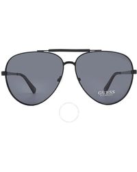 Guess - Polarized Smoke Pilot Sunglasses Gu5209 02d 61 - Lyst