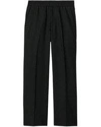 Burberry - Wool Linen Blend Trousers - Lyst