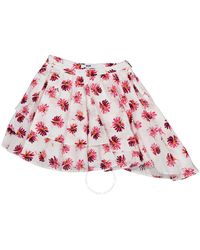 MSGM - Girls Floral Print Asymmetric Cotton Skirt - Lyst